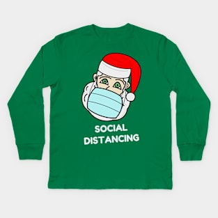 Santa Claus with a face mask - "Social distancing" Kids Long Sleeve T-Shirt